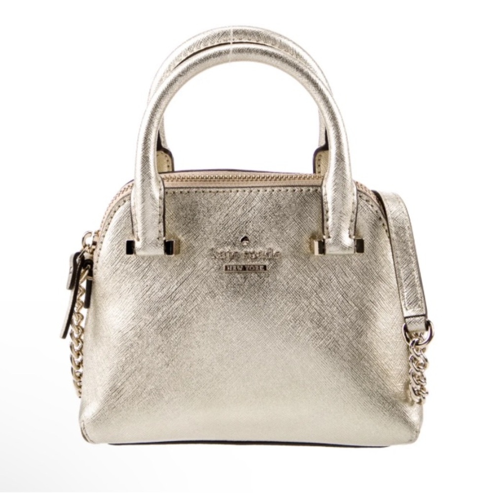 Kate Spade ♠️ -NEW-New York Cedar Street Mini Maise metallic gold crossbody